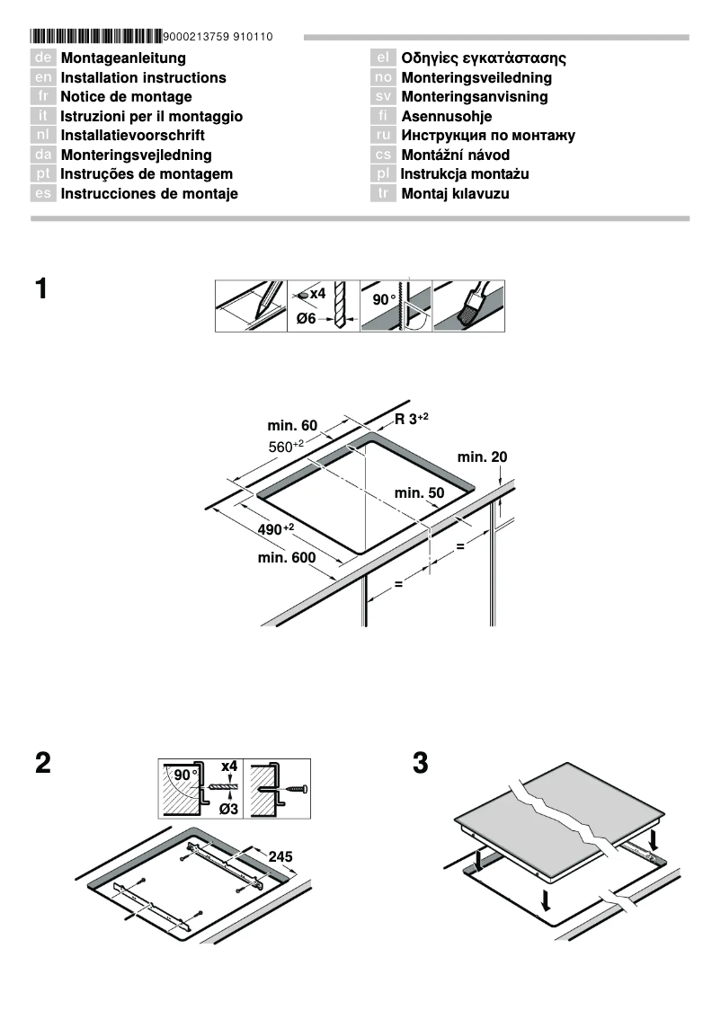 Page n°1 - Guide d'installation Neff T13D40N0