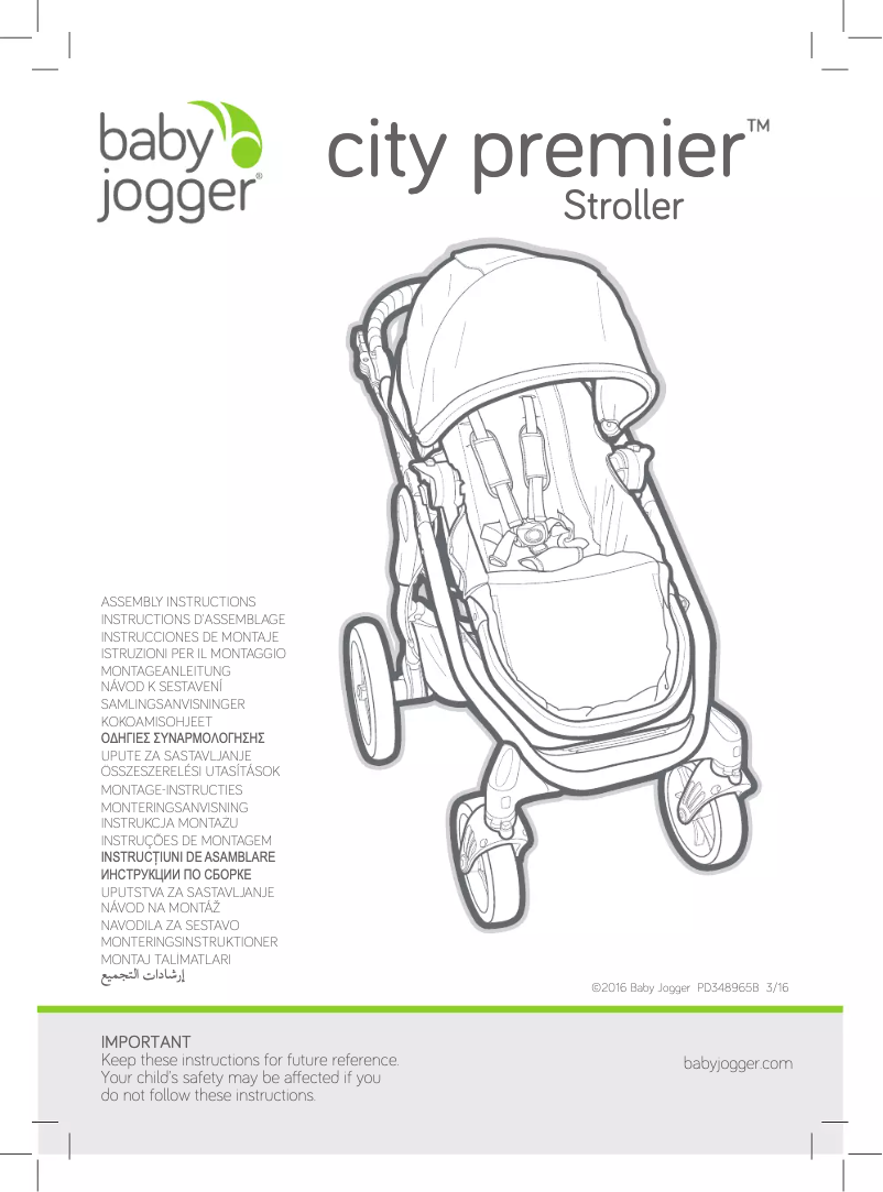 Page 1 de la notice Manuel utilisateur Baby Jogger Trio City Premier
