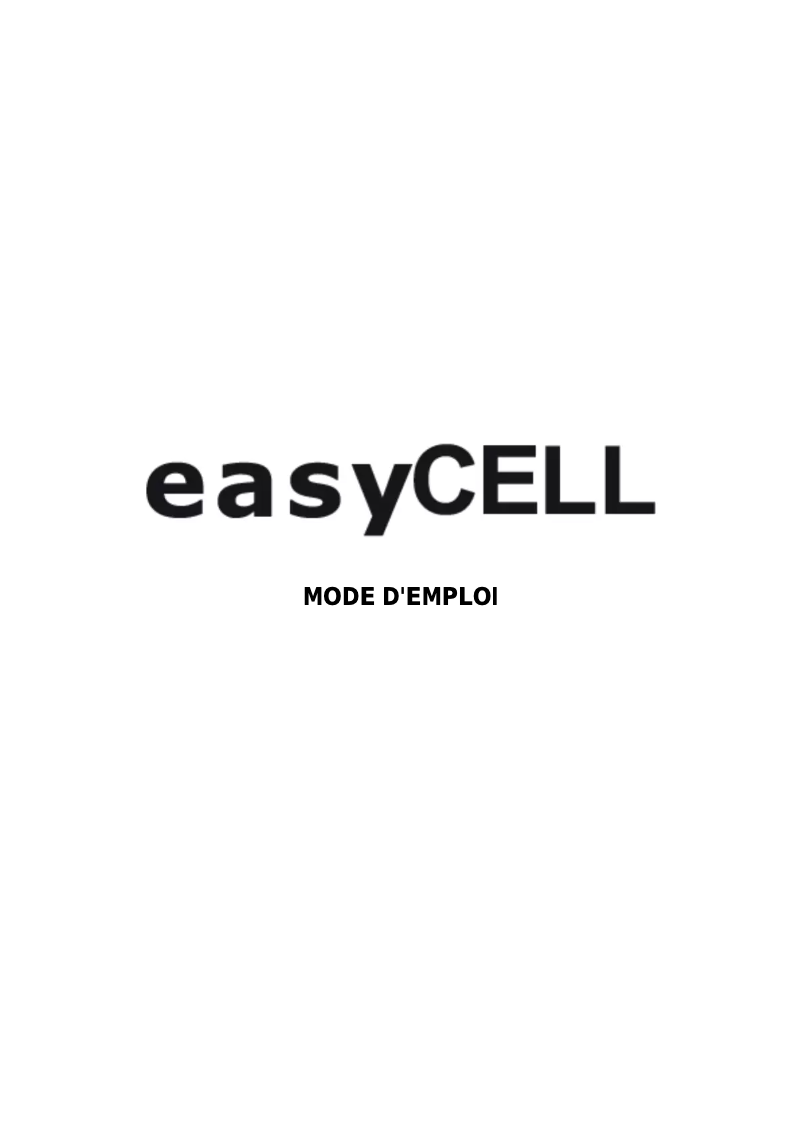 Image de la première page du manuel de l'appareil Easy Cell