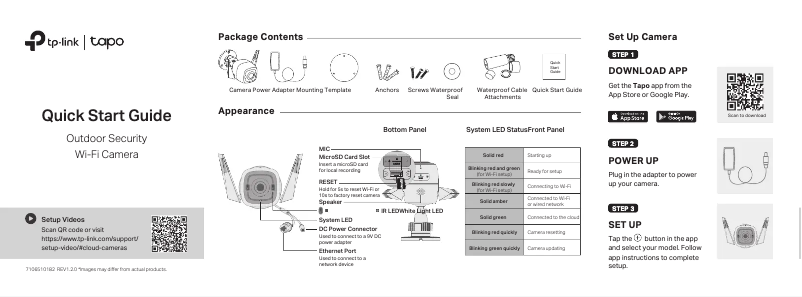 Page n°1 - Guide d'installation TP-Link Tapo C320WS
