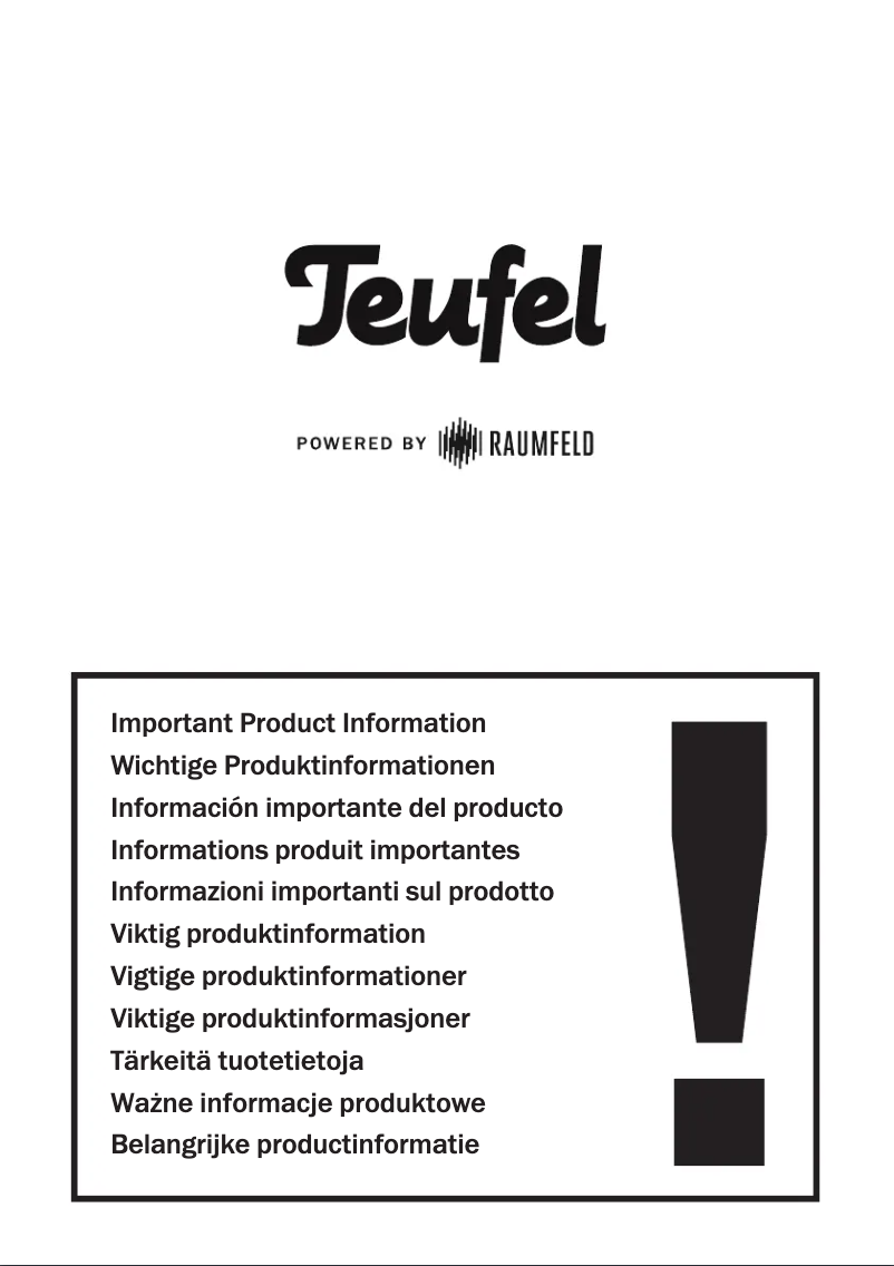 Page 1 de la notice Instructions de sécurité Teufel Cinarbar Ultima