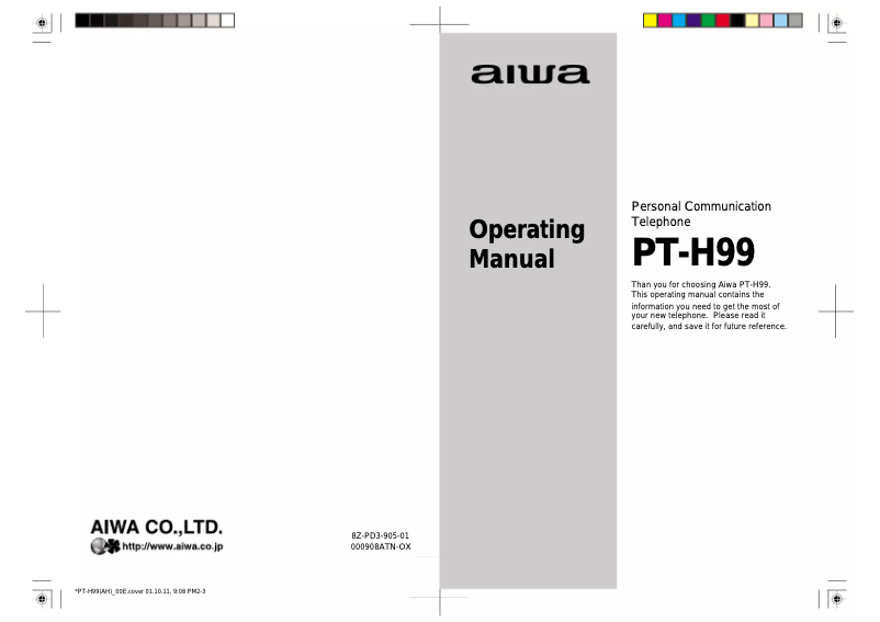 Page 1 de la notice Manuel utilisateur Aiwa PT-H99