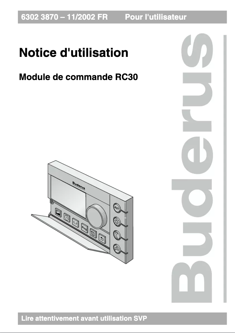 Page 1 de la notice Manuel utilisateur Buderus RC30