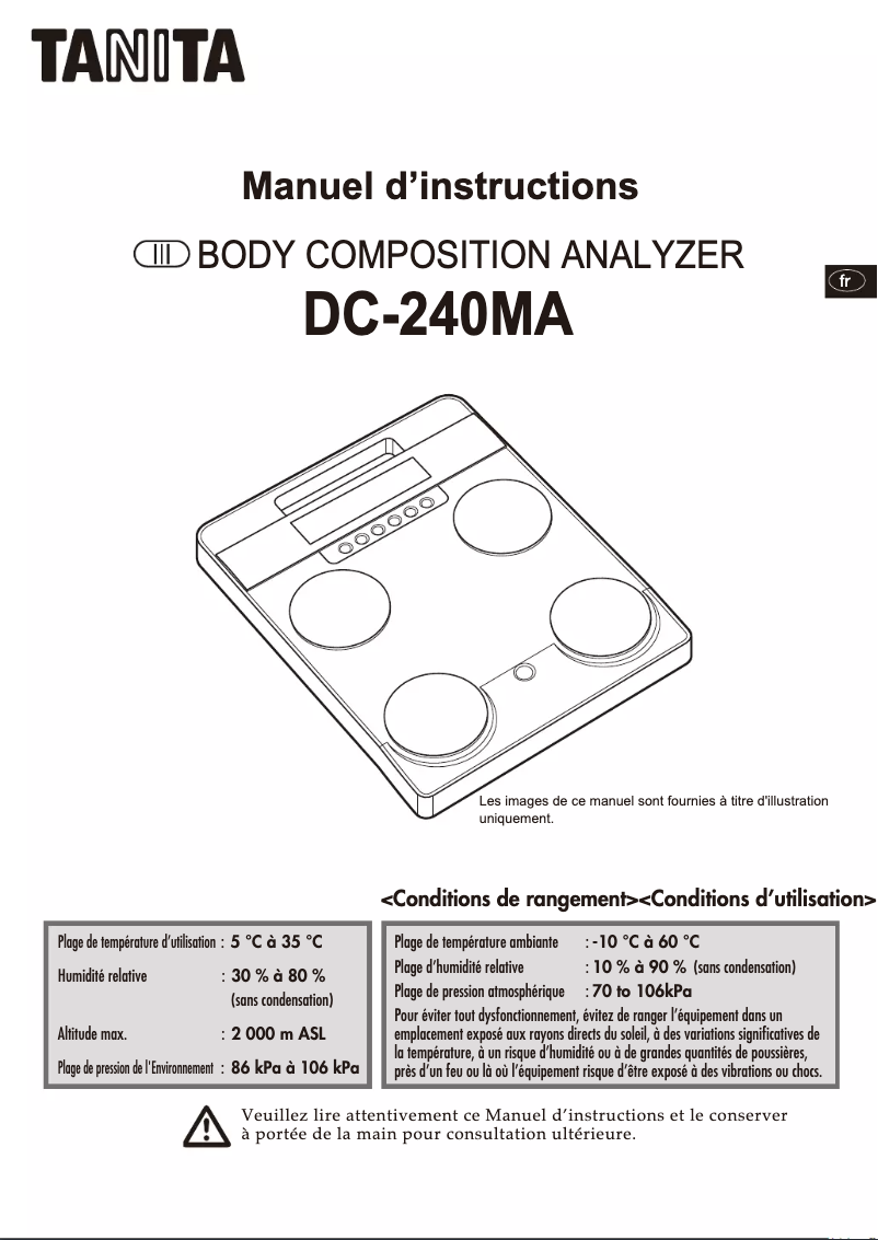 Page n°1 - Manuel utilisateur Tanita DC-240MA III