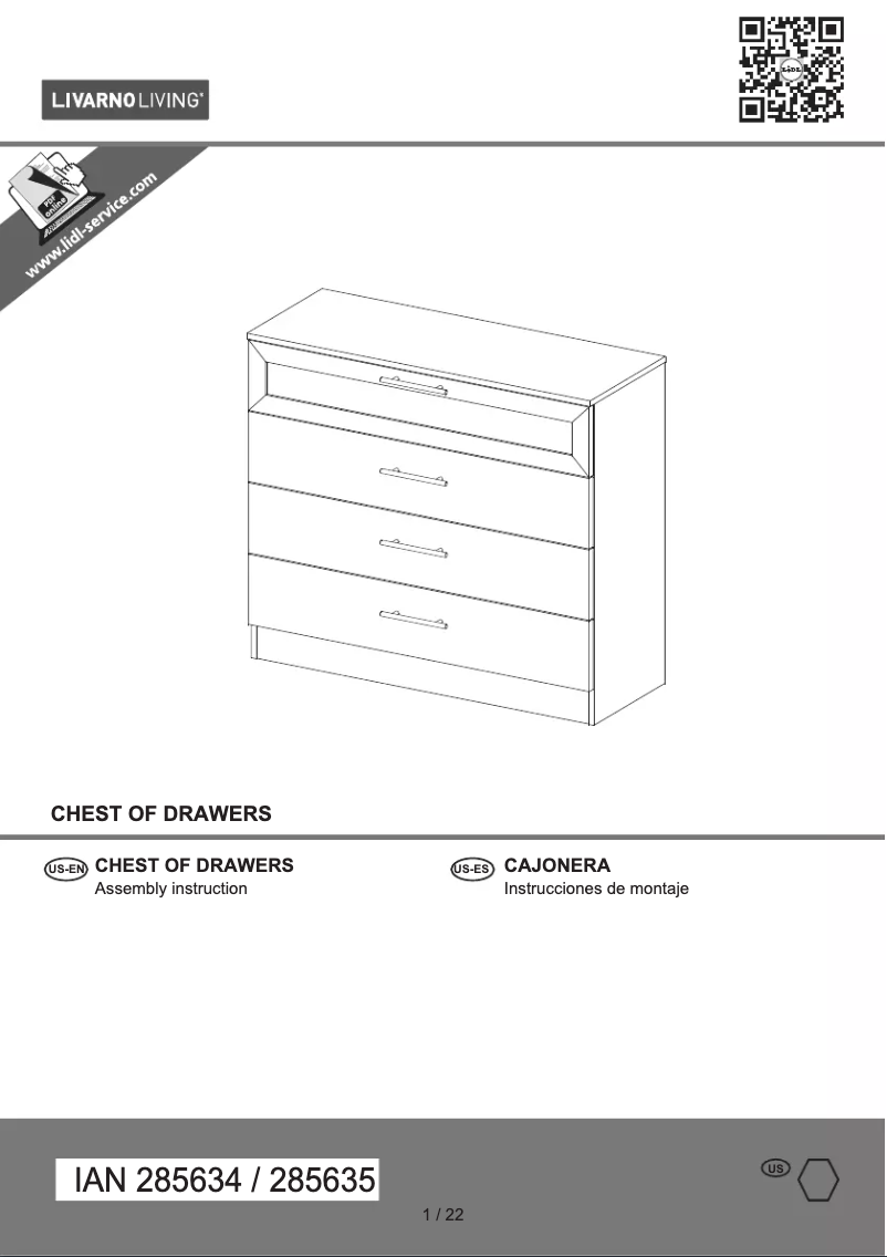 Page 1 de la notice Manuel utilisateur Livarno Lux IAN 285634
