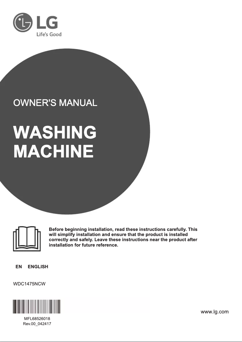 Page n°1 - Manuel utilisateur LG WDC1475NCW