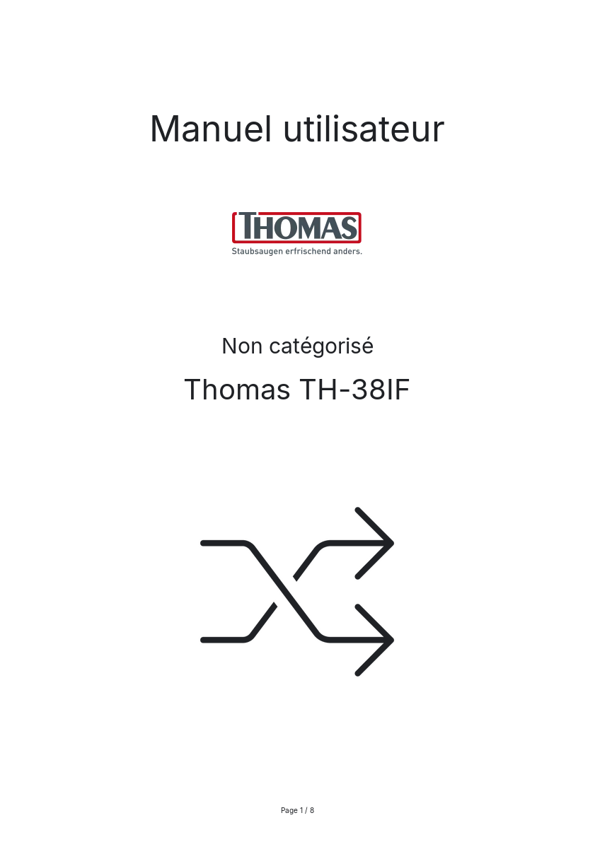 Image de la première page du manuel de l'appareil TH-38IF