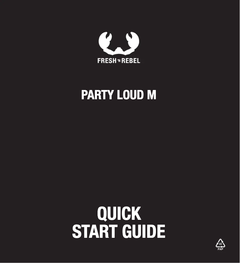 Page 1 de la notice Manuel utilisateur Fresh 'n Rebel Party Loud M