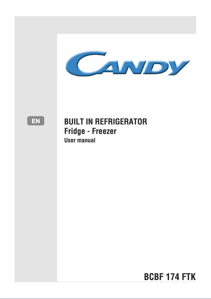 Page n°1 - Manuel utilisateur Candy BCBF 174 FTK
