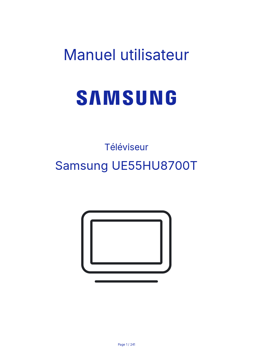 Page n°1 - Manuel utilisateur Samsung UE55HU8700T