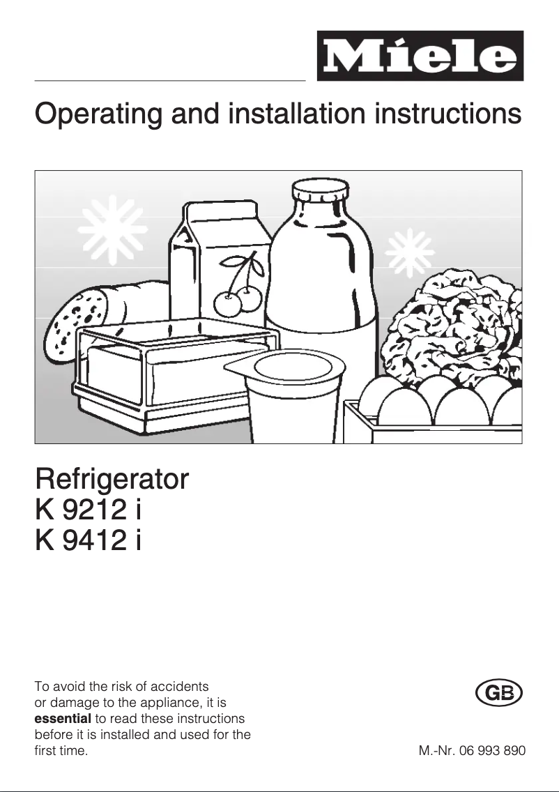 Page 1 de la notice Manuel utilisateur Miele K 9212 i