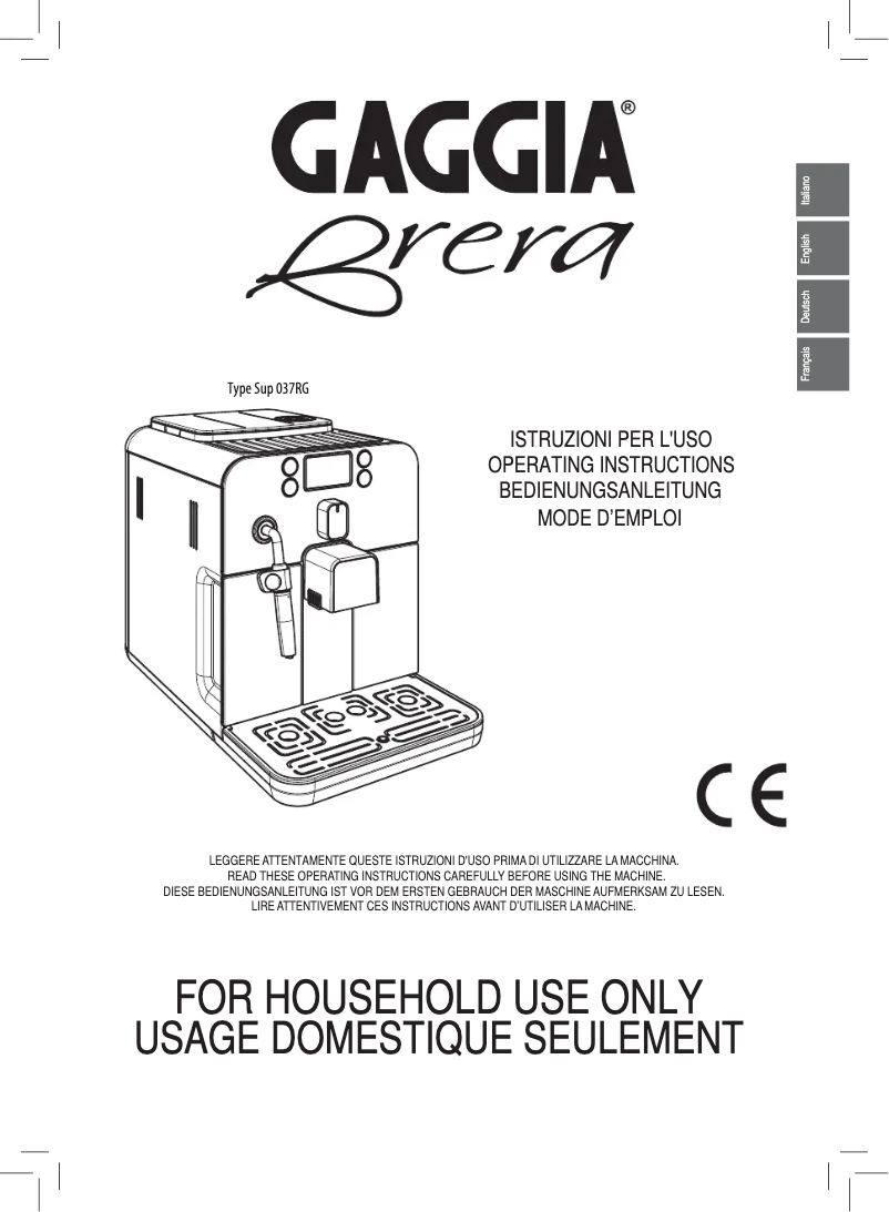 Page 1 de la notice Manuel utilisateur Gaggia Espresso Elite