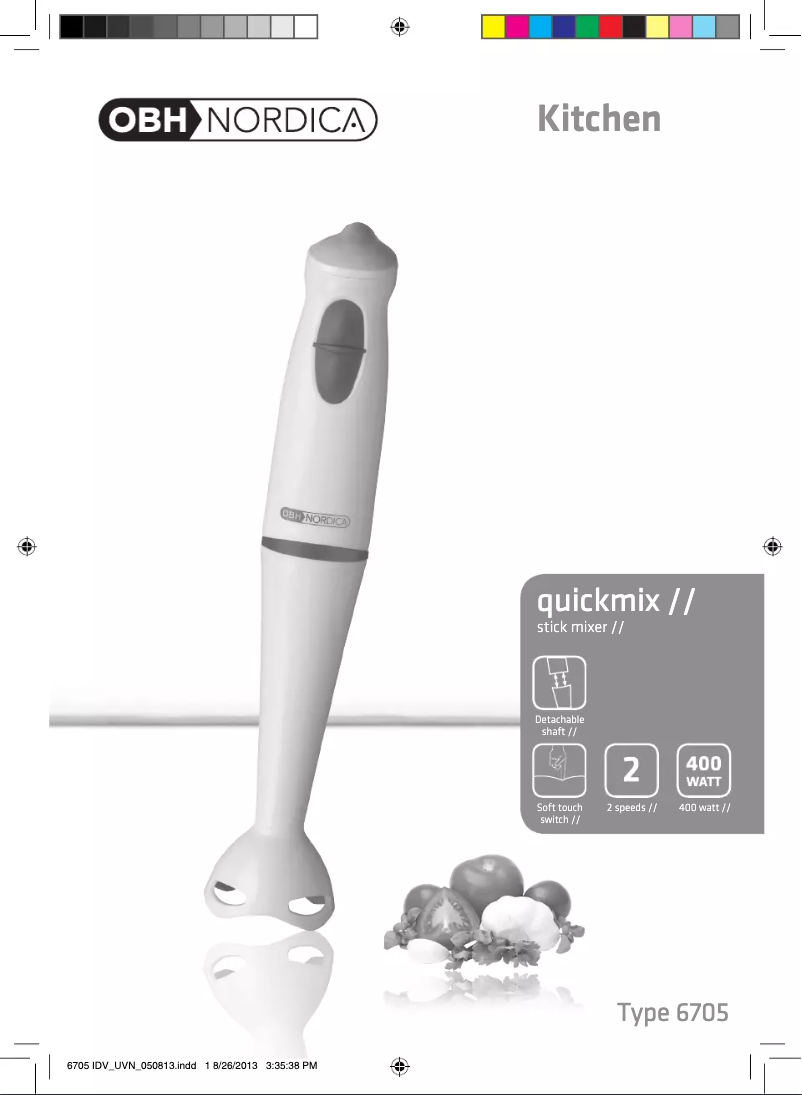 Página 1 del manual Manual de usuario OBH Nordica Quickmix 6705