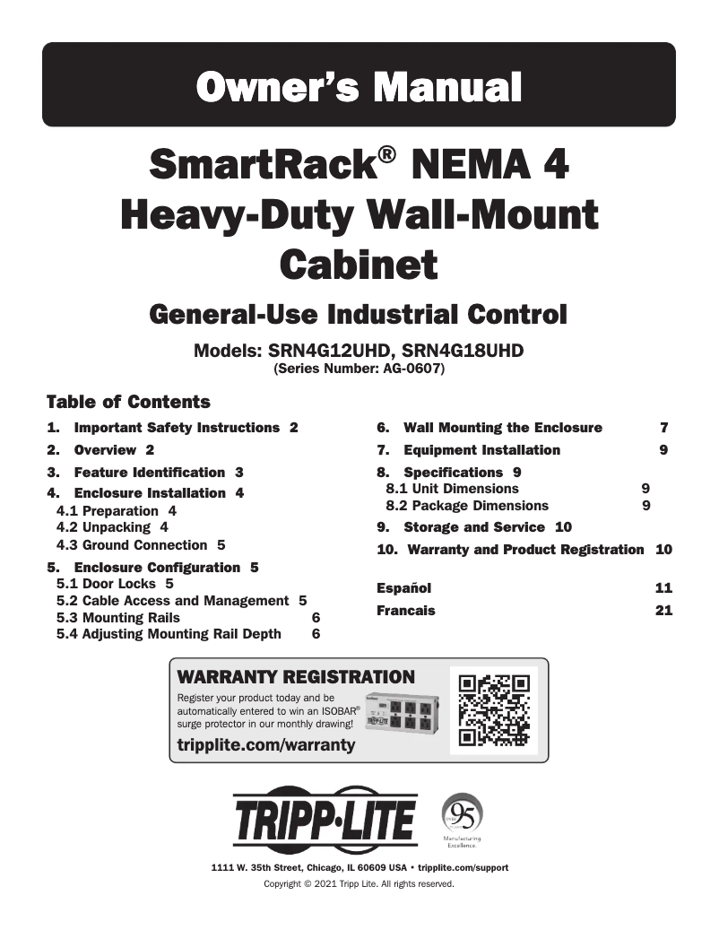 Página 1 del manual Manual de usuario Tripp Lite SRN4G18UHD