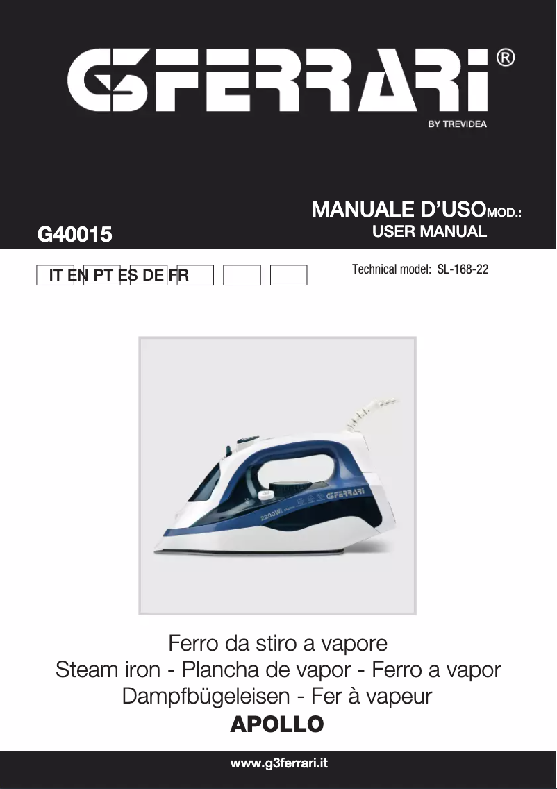 Page 1 de la notice Manuel utilisateur G3 Ferrari Apollo G40015