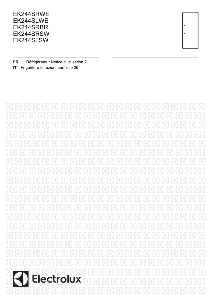 Page 1 de la notice Manuel utilisateur Electrolux EK244SLWE