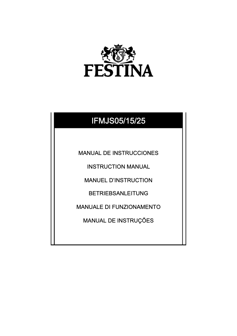 Page 1 de la notice Manuel utilisateur Festina Prestige F20266