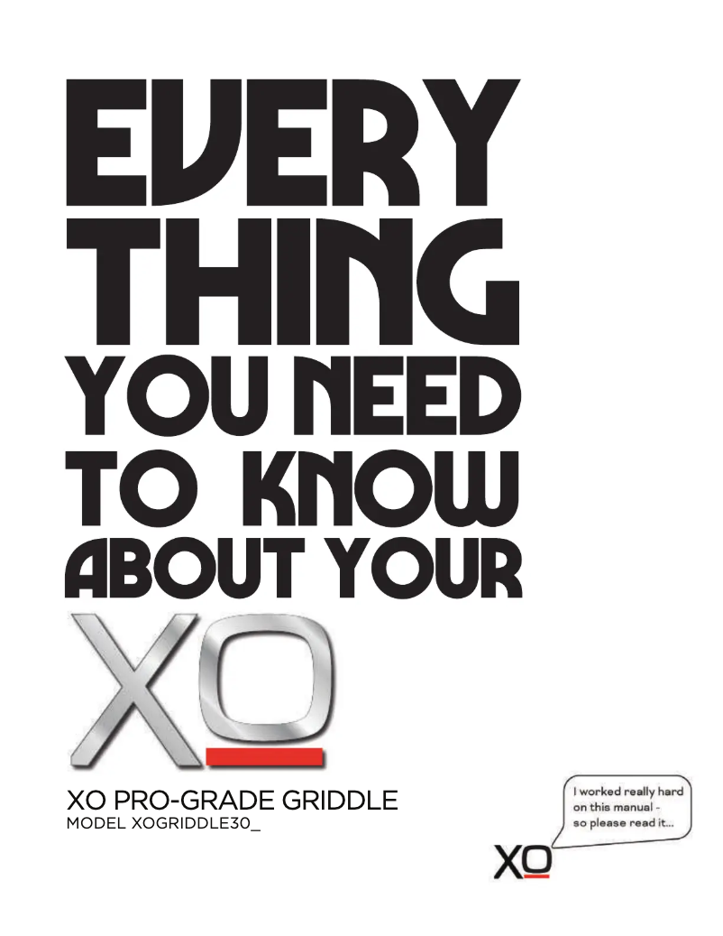 Page 1 de la notice Manuel utilisateur XO XOGRIDDLE30