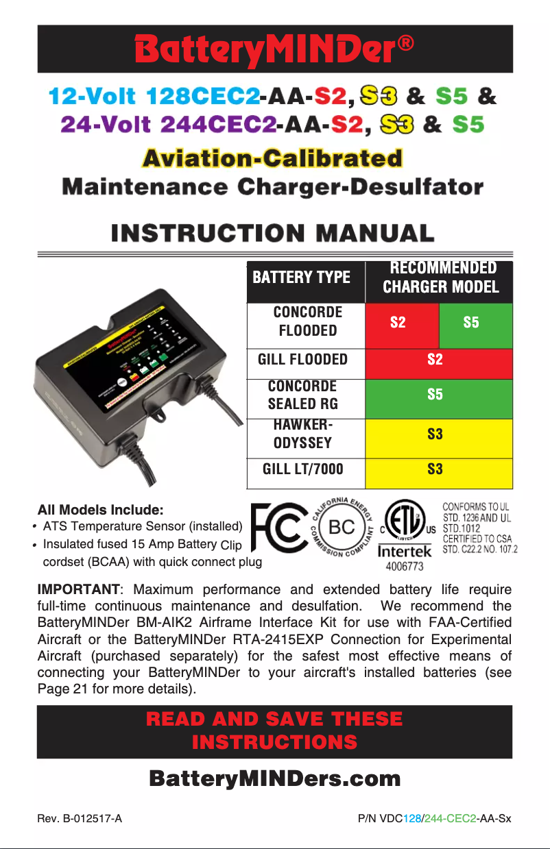 Página 1 del manual Manual de usuario BatteryMINDer 244CEC2-AA-S2