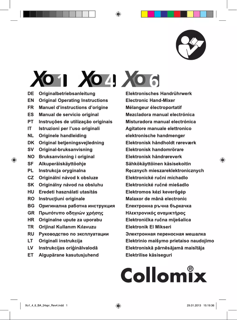 Page 1 de la notice Manuel utilisateur Collomix Xo 1