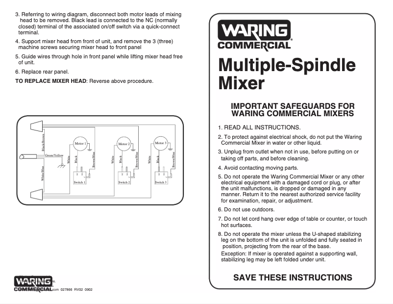 Page 1 de la notice Manuel utilisateur Waring Commercial DMC201DCA