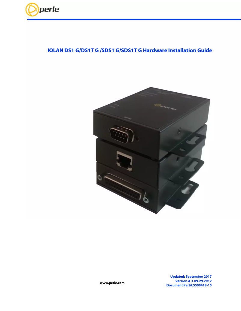 Page 1 de la notice Manuel utilisateur Perle IOLAN SDS1T