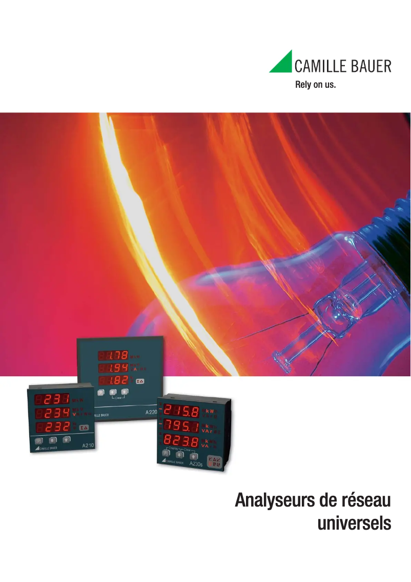 Page 1 de la notice Brochure Camille Bauer Sineax A210