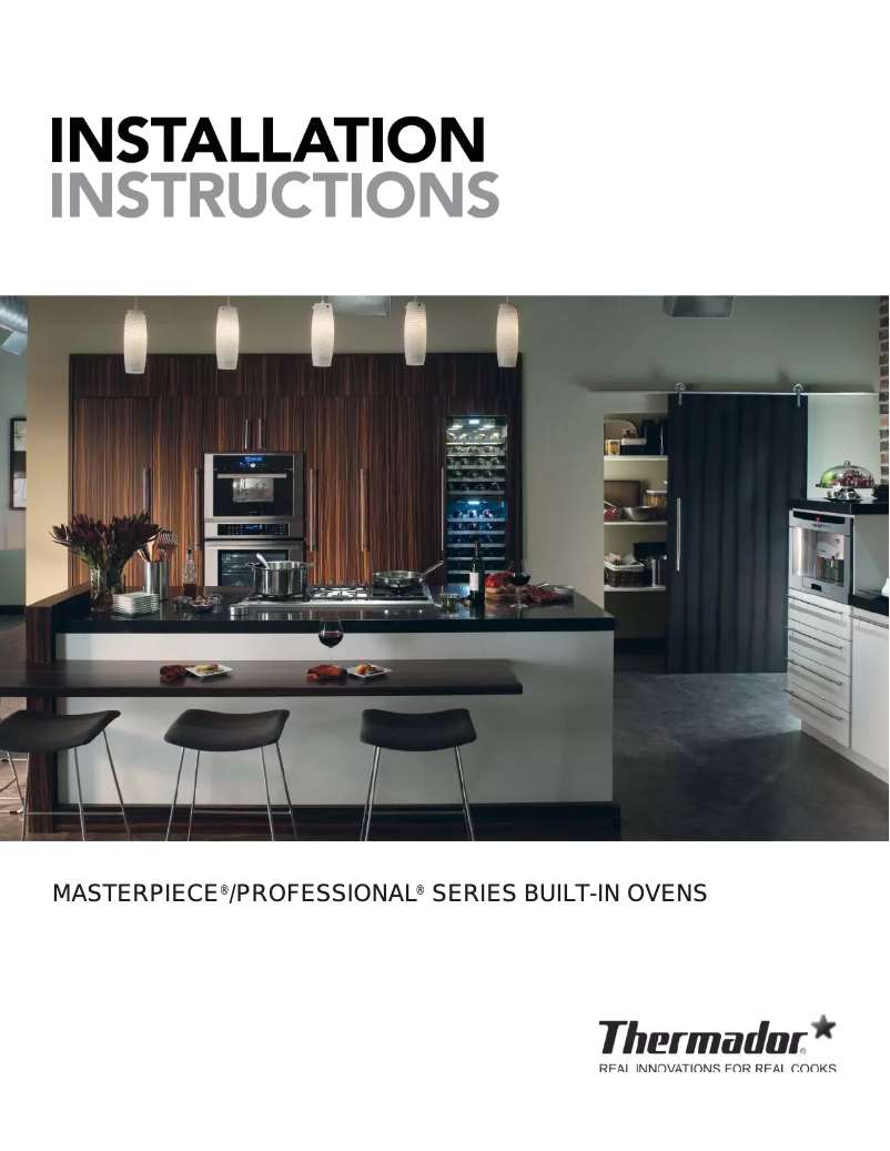 Page 1 de la notice Guide d'installation Thermador MED272JS