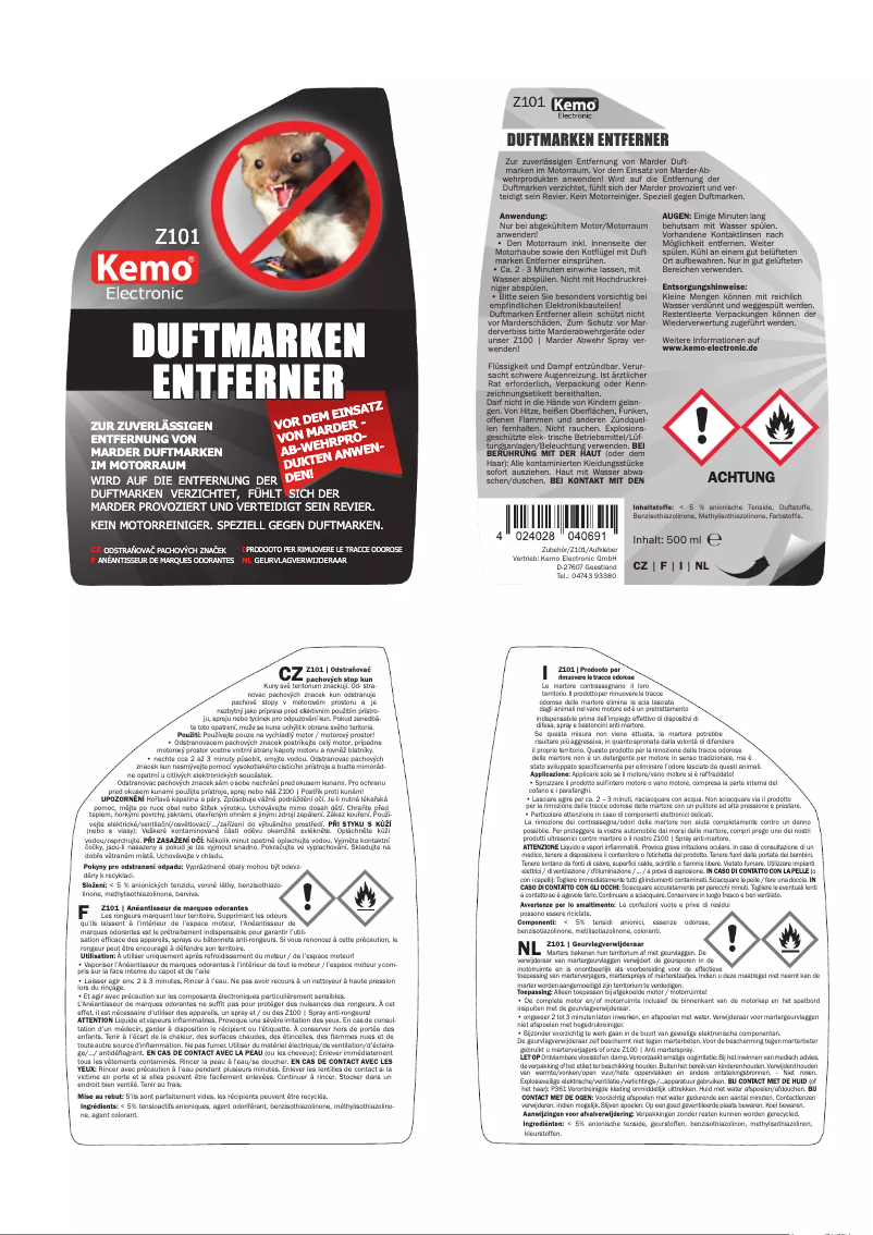 Page 1 de la notice Manuel utilisateur Kemo Z101