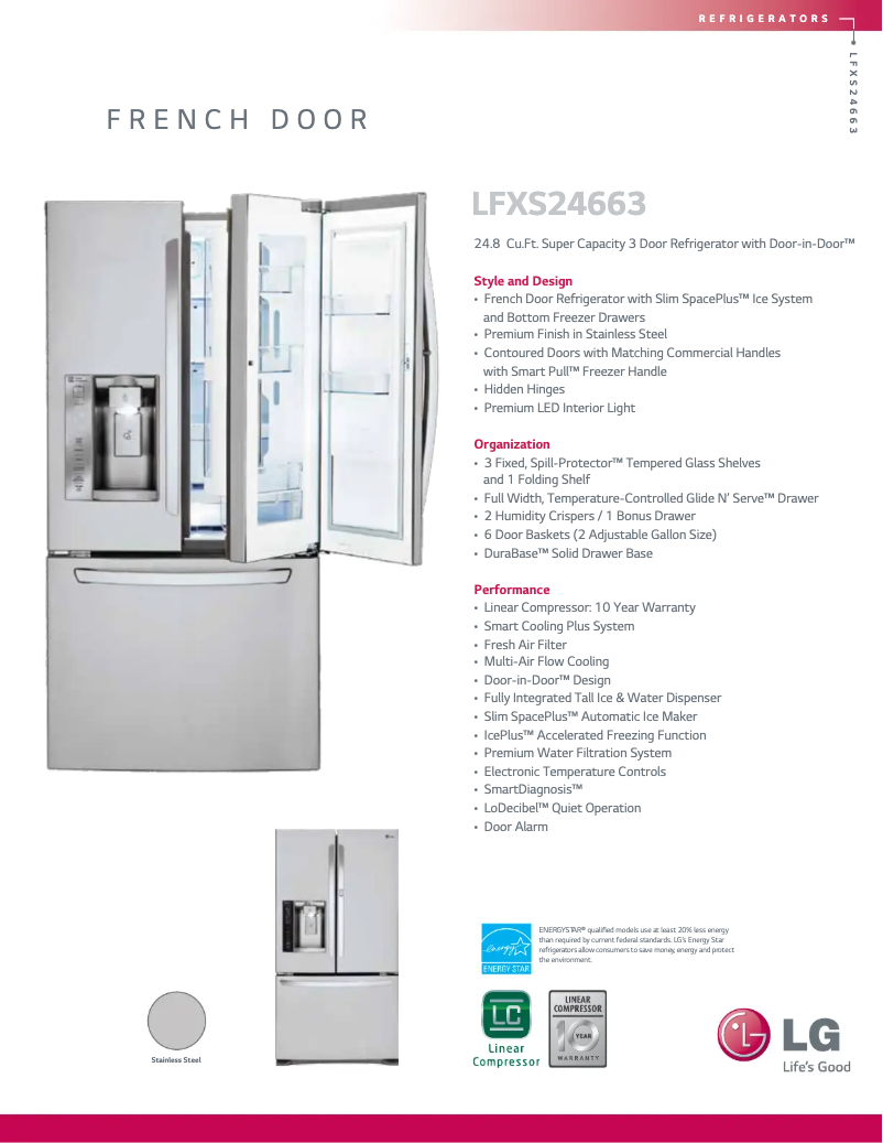 Página 1 del manual Ficha técnica LG LFXS24663S