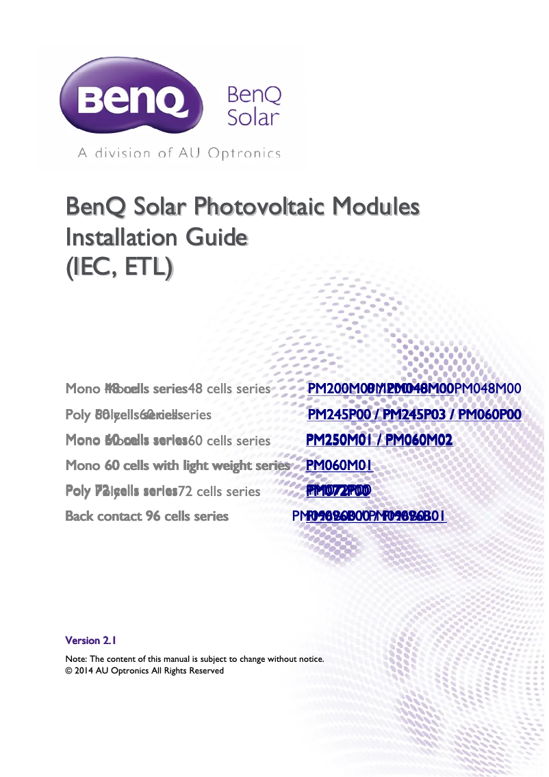 Image de la première page du manuel de l'appareil PM245P03