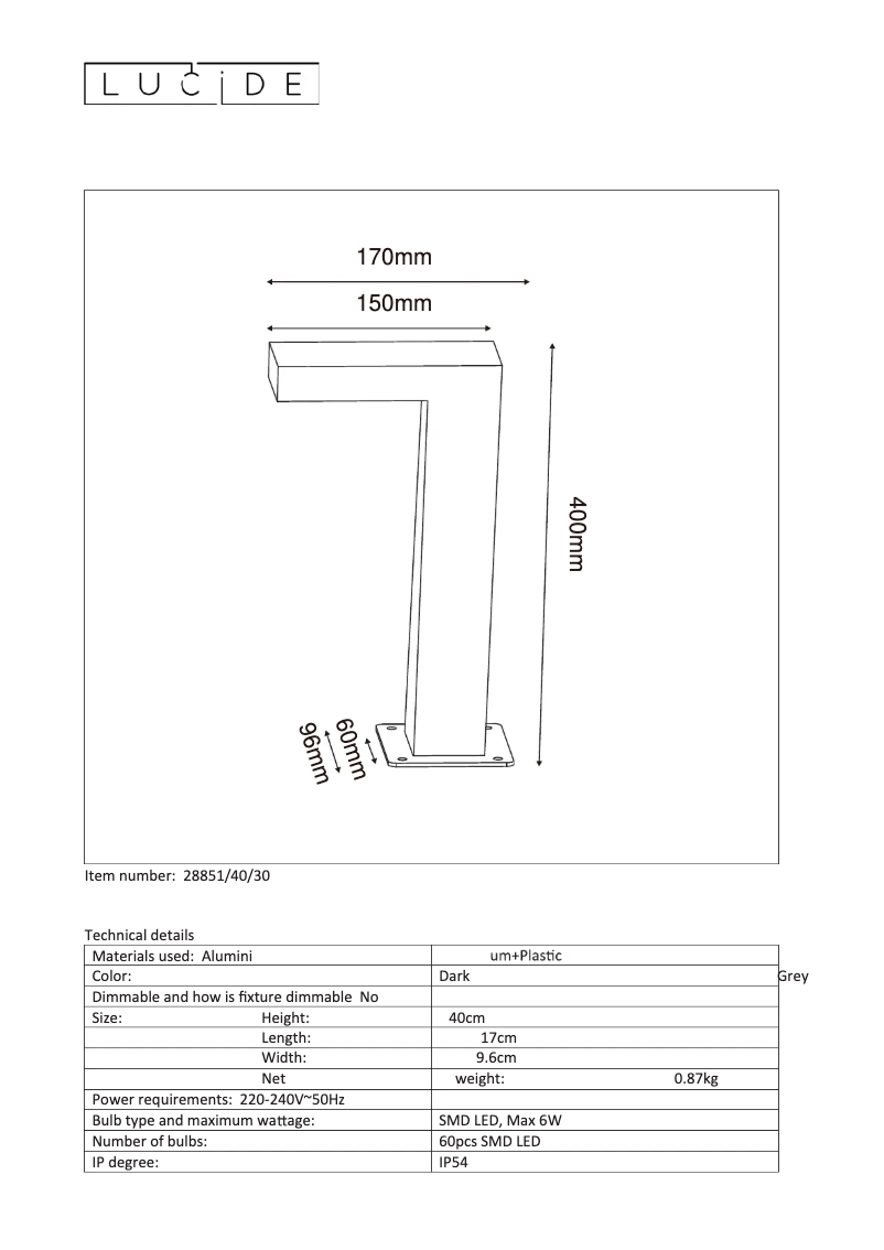 Page n°1 - Manuel utilisateur Lucide Texas