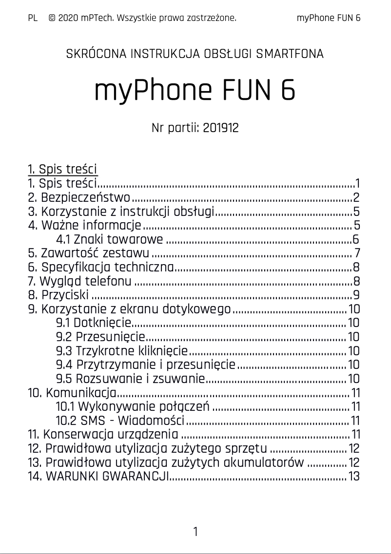 Image de la première page du manuel de l'appareil FUN 6