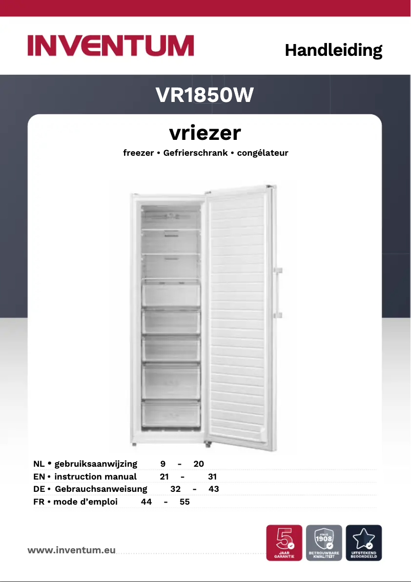 Image de la première page du manuel de l'appareil VR1850W