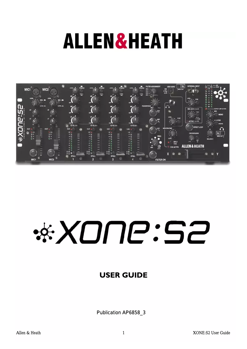 Image de la première page du manuel de l'appareil XONE:S2L