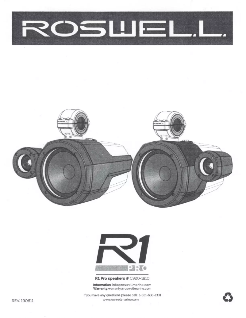 Page 1 de la notice Manuel utilisateur Roswell R1 Pro