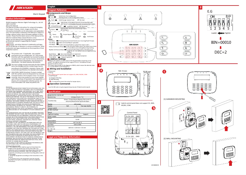 Página 1 del manual Manual de usuario Hikvision DS-PK-LRT(868MHz)