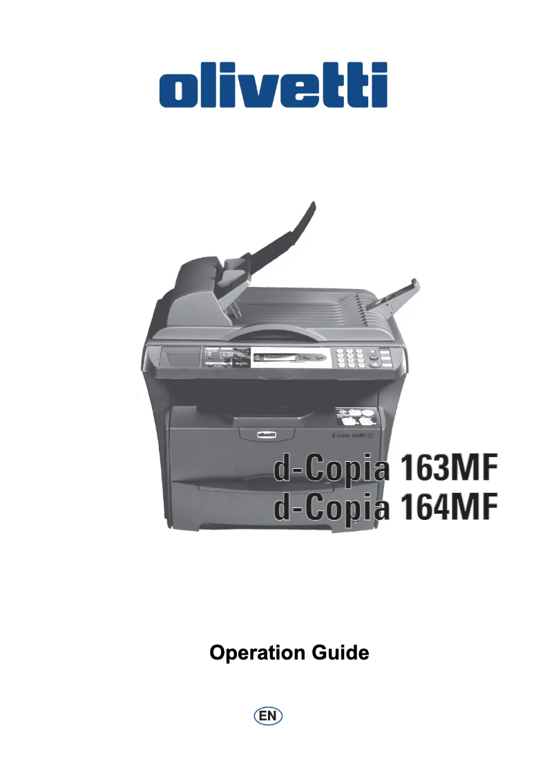 Page n°1 - Manuel utilisateur Olivetti d-Copia 163MF