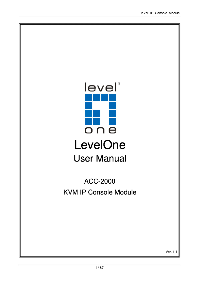 Page n°1 - Manuel utilisateur LevelOne ACC-2000