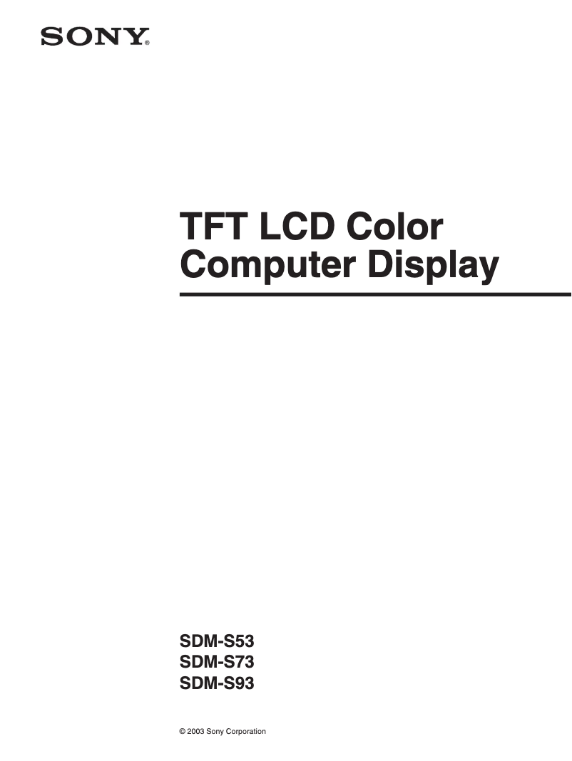 Image de la première page du manuel de l'appareil SDM-S93