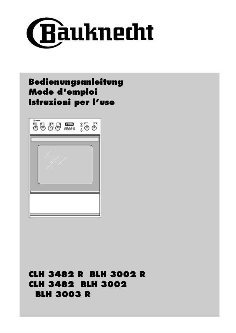 Page n°1 - Manuel utilisateur Bauknecht BLH 3002