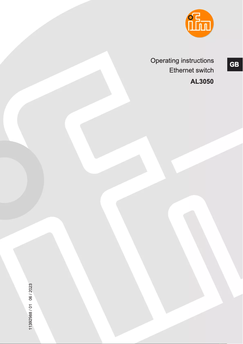 Page n°1 - Manuel utilisateur IFM AL3050