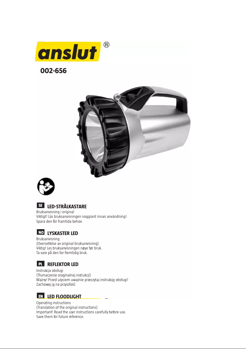 Page n°1 - Manuel utilisateur Anslut 002-656