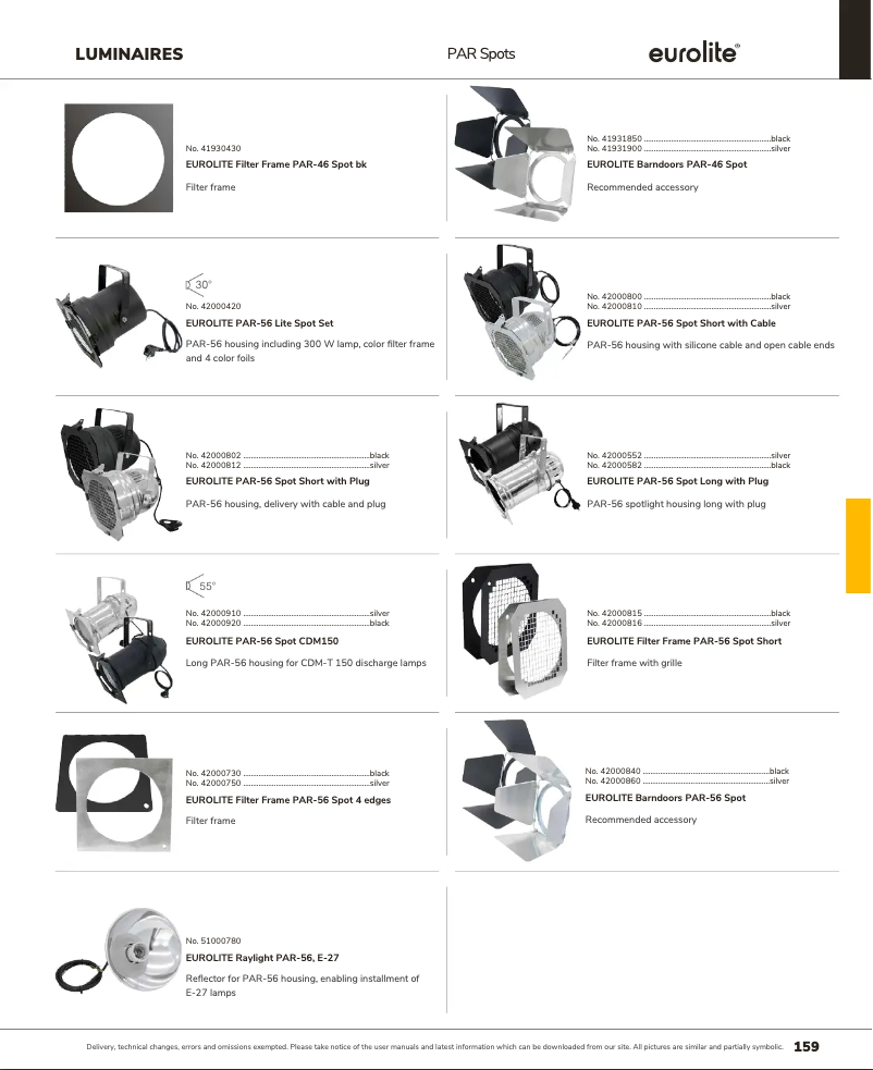 Page n°1 - Catalogue Eurolite PAR-56