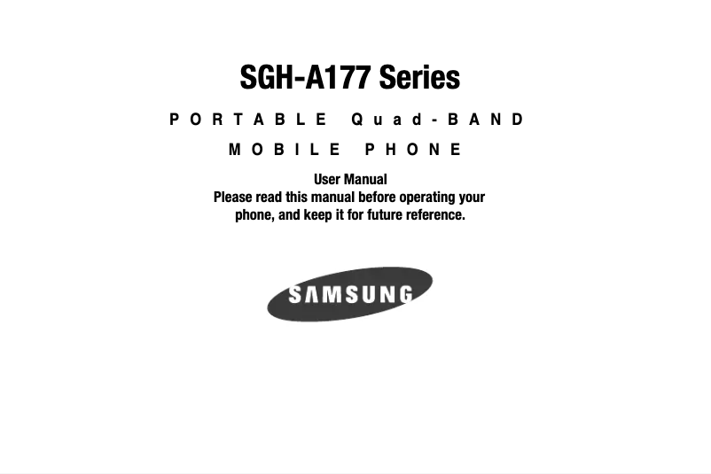 Page 1 de la notice Manuel utilisateur Samsung SGH-A177