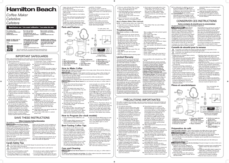 Page n°1 - Manuel utilisateur Hamilton Beach 49633