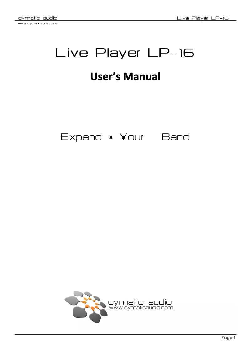 Image de la première page du manuel de l'appareil Live Player LP-16