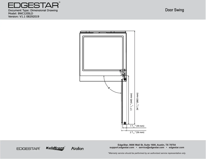 Page 1 de la notice Fiche technique EdgeStar BWC120SLD