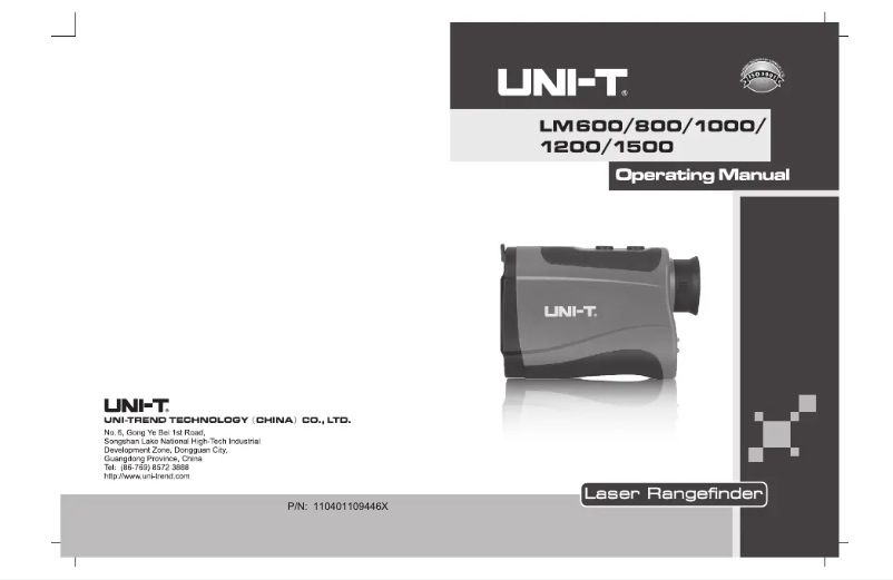 Page 1 de la notice Manuel utilisateur Uni-T LM1500