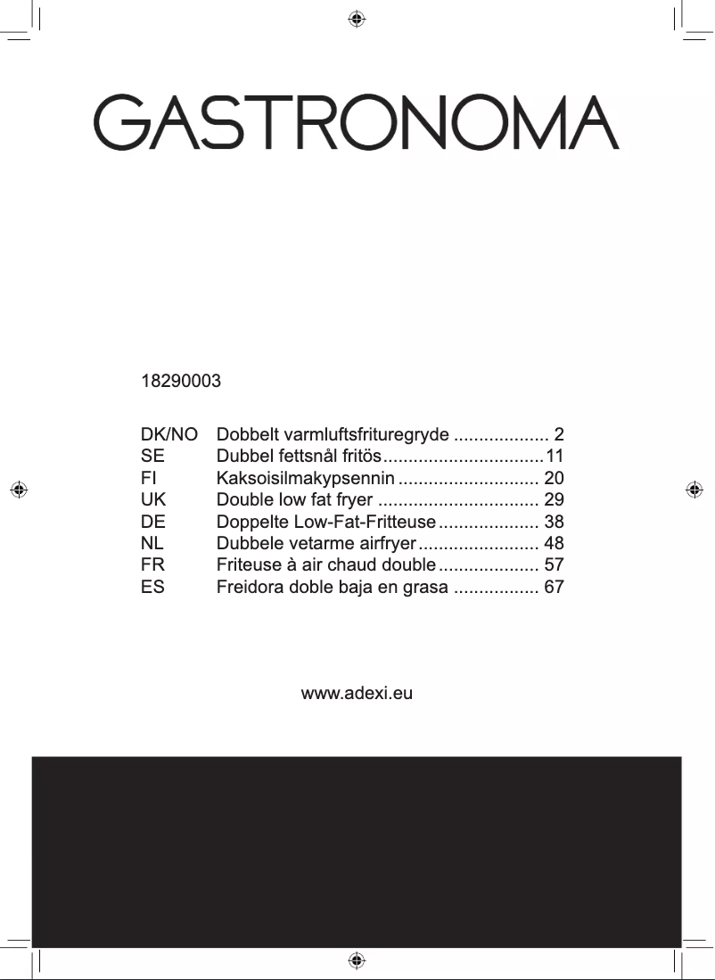 Página 1 del manual Manual de usuario Gastronoma 18290003